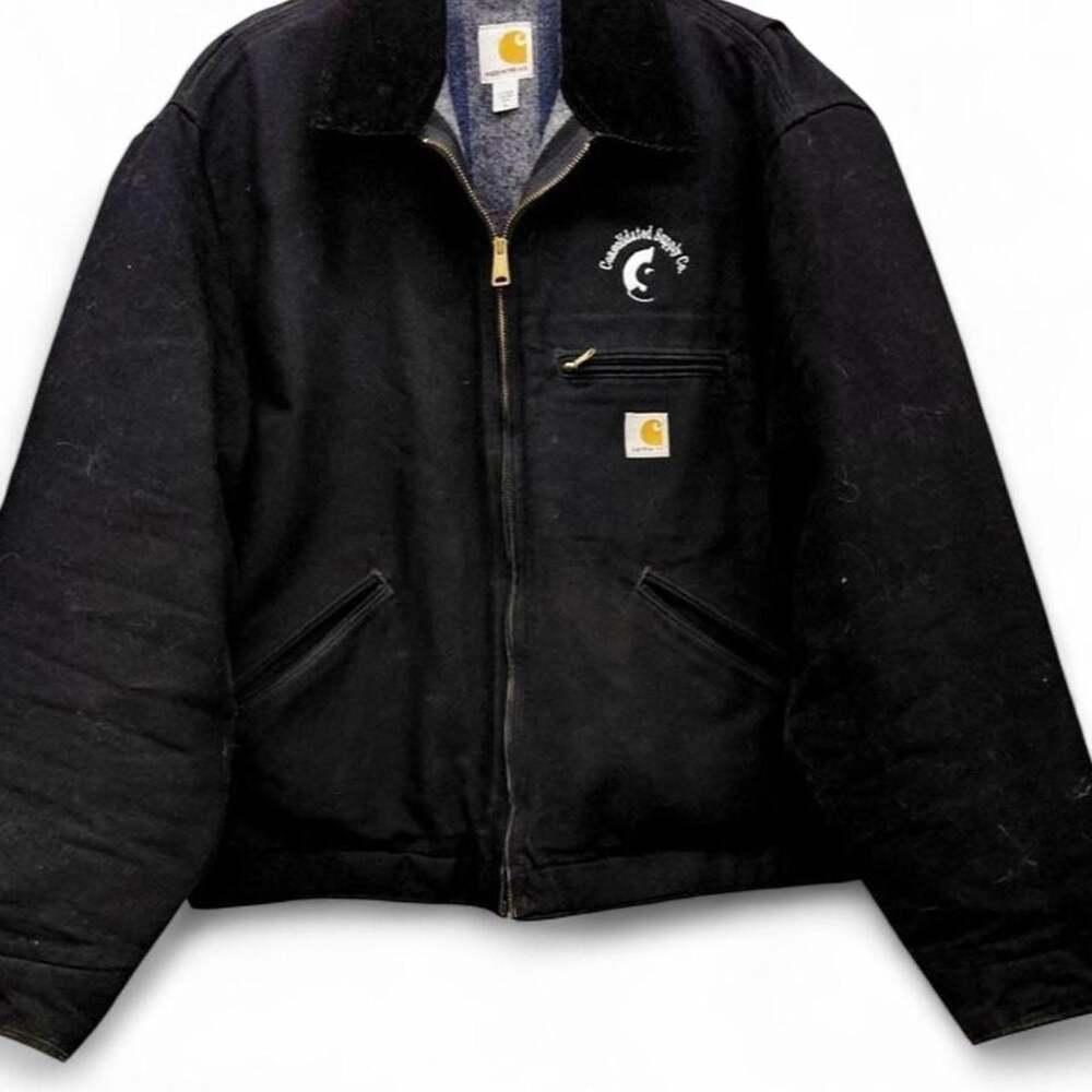 Vintage Carhartt J001-BLK Detroit Jacket Black Blanket Lined XL